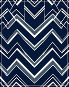 Geometric Chevron Dark Blue Pattern Rug