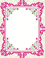 Ornate Floral Vine Border Design Rug