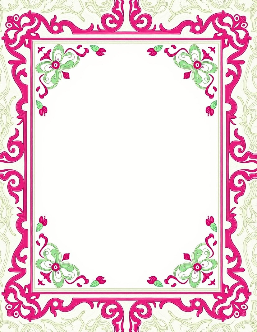 Ornate Floral Vine Border Design Rug