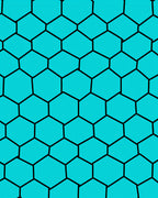 Hexagonal Black Teal Pattern Rug