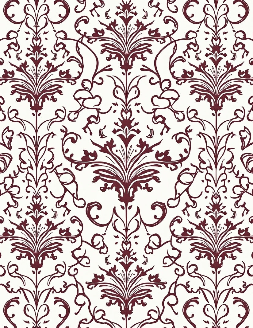 Classic Damask Swirl Pattern Rug