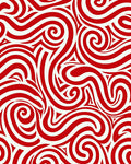 Bold Red Swirls Pattern Design Rug