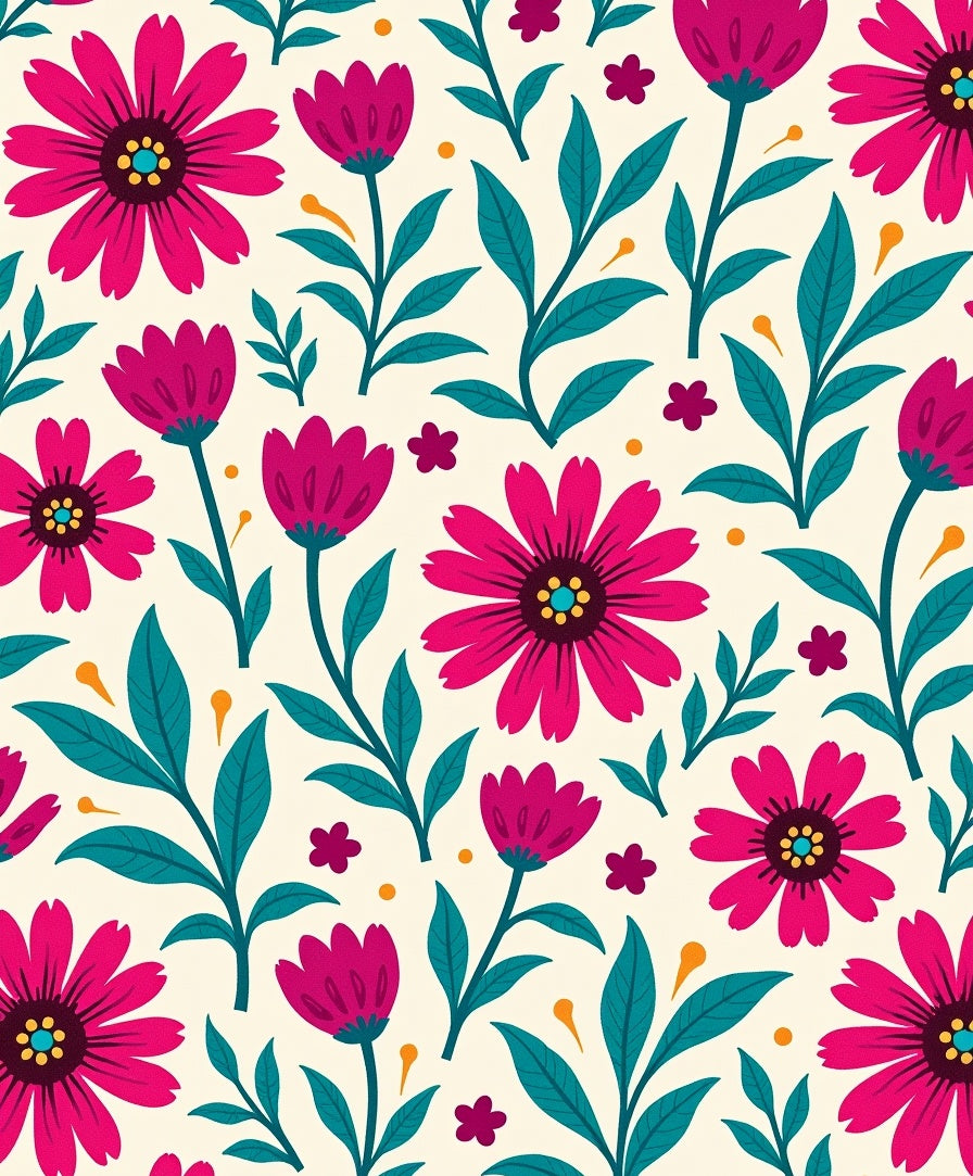 Vibrant Floral Pattern Design Rug