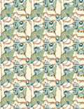 Abstract Swirls Green and Tan Pattern Rug
