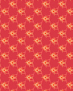 Coral Red Starburst Geometric Repeating Rug