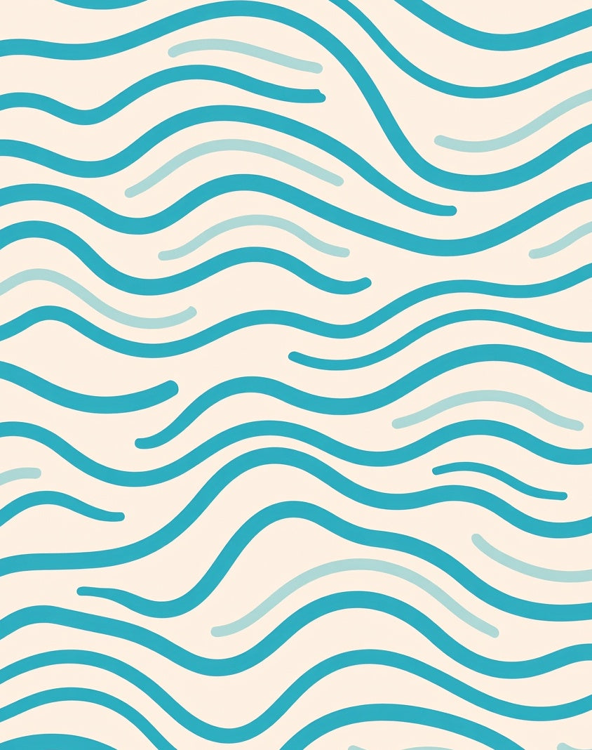 Aqua Wave Pattern Rug