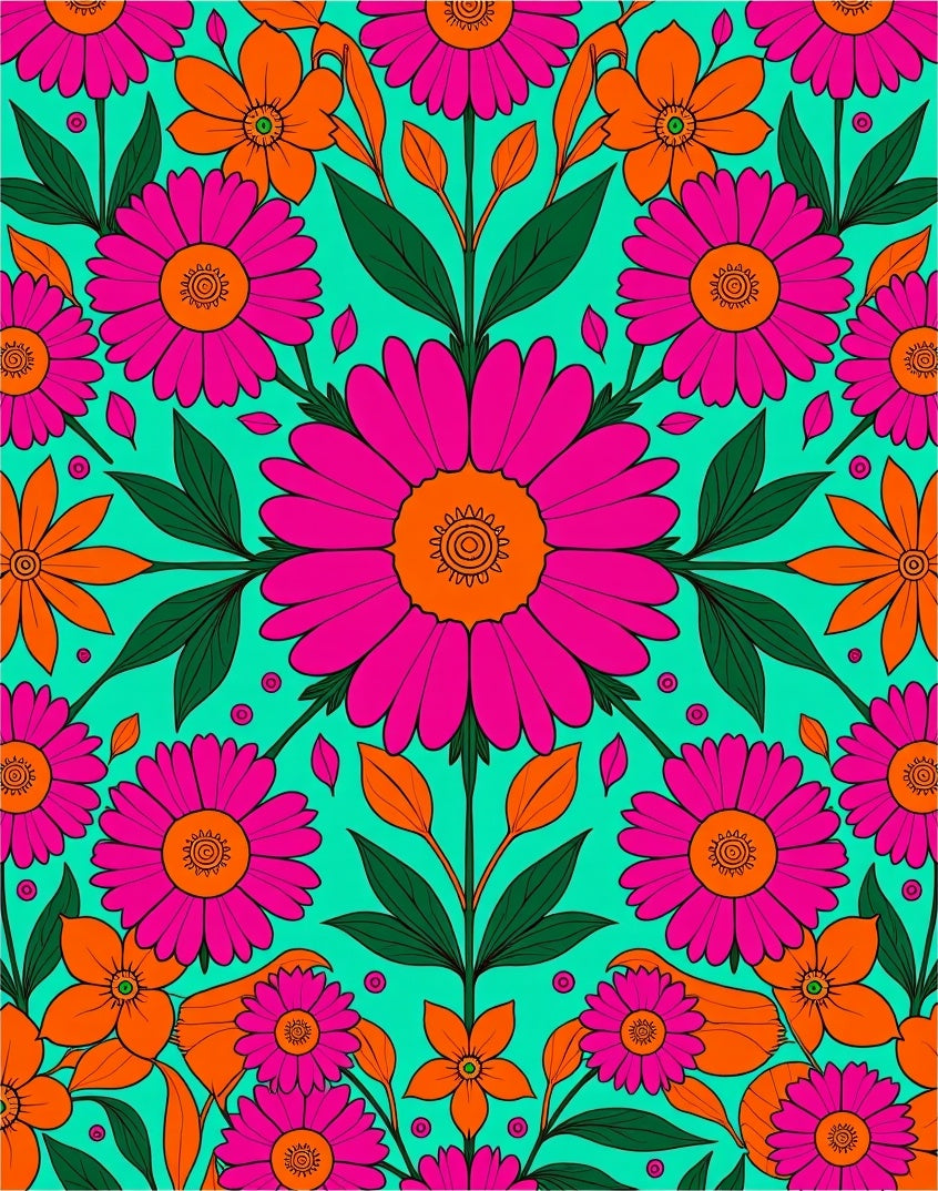 Bold Floral Pattern with Vibrant Colors Rug