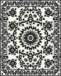 Bold Black Floral Mandala Pattern Rug