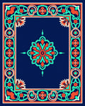 Floral Geometric Medallion Design Rug
