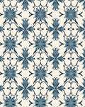 Vintage Blue Floral Scroll Pattern Rug