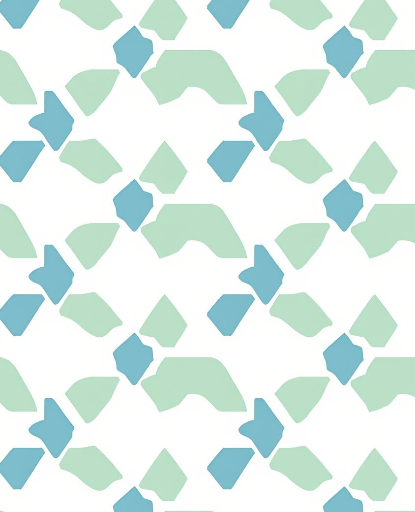 Abstract Geometric Pattern Aqua Mint Rug