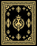Elegant Gold Crest Floral Rug