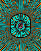 Bright Radial Burst Pattern Rug
