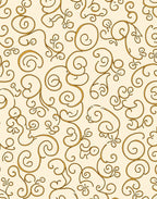 Golden Swirls Flourish Pattern Rug