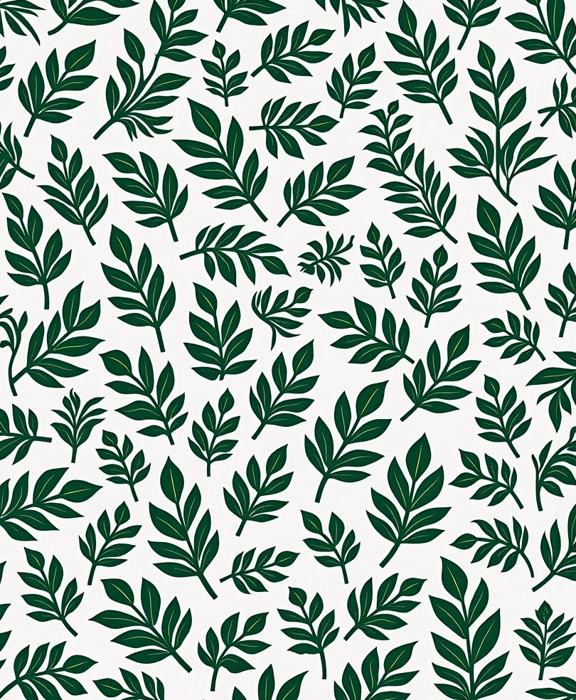 Green Leafy Botanical Pattern Rug
