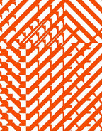 Orange White Geometric Illusion Rug