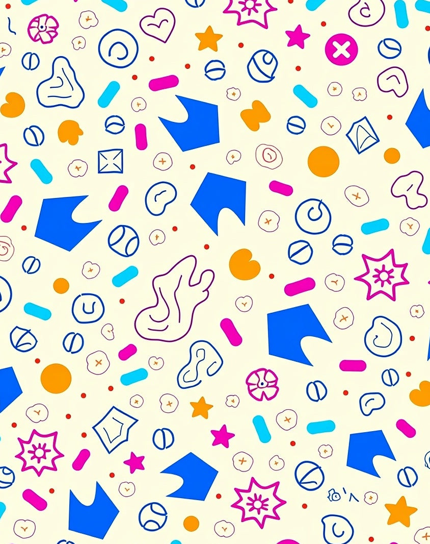 Playful Abstract Shapes Dots Rug