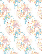 Abstract Floral Pattern Pastel Hues Rug