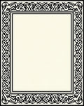 Ornate Black Cream Scrollwork Rug