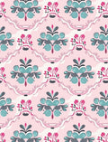 Pink Floral Scroll Decorative Pattern Rug
