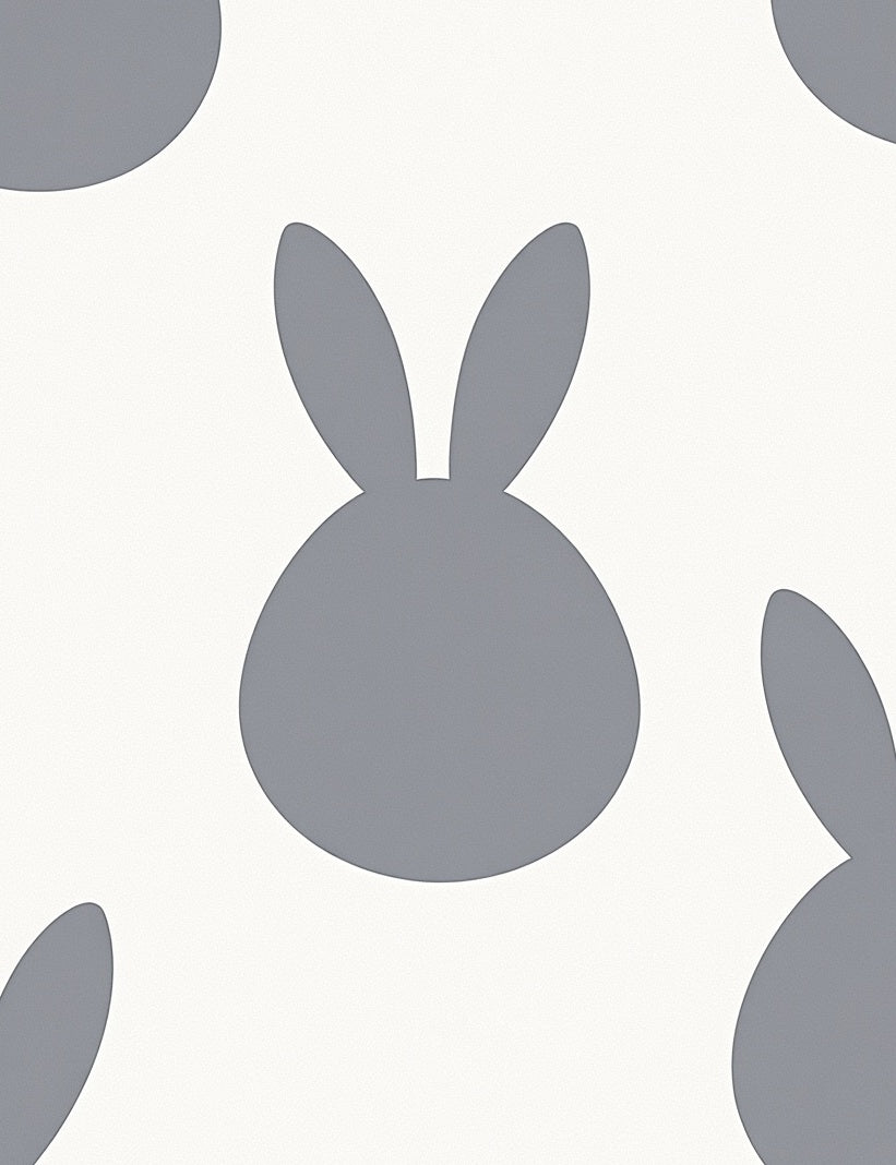 Cute Grey Bunny Pattern Design Rug