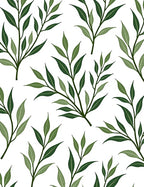 Green Leaf Botanical Pattern Design Rug