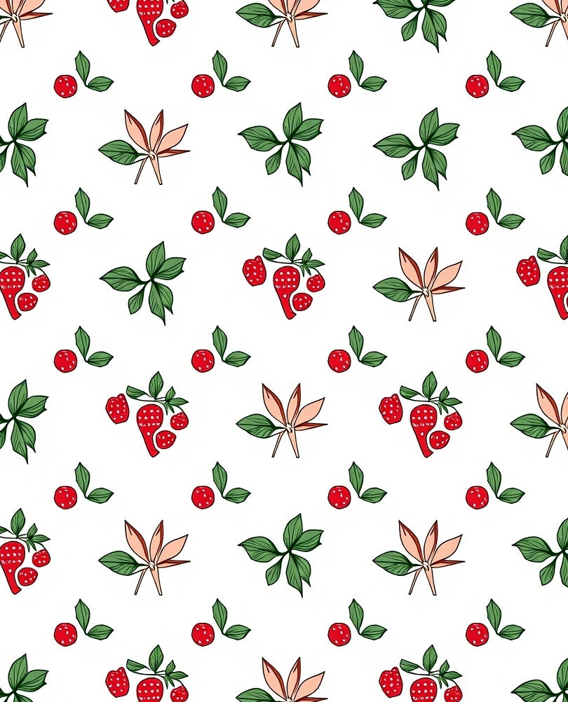 Strolling Berry Leaf Pattern Rug
