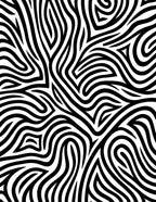 Abstract Black White Wavy Lines Pattern Rug
