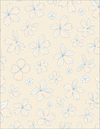 Light Pastel Floral Sketch Rug
