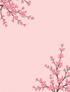Pink Cherry Blossom Floral Pattern Rug