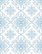 Pale Blue Floral Medallion Lattice Rug