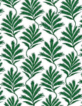 Green Fern Leaf Pattern Rug