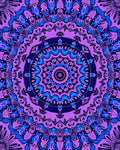 Vibrant Royal Blue Pink Mandala Rug