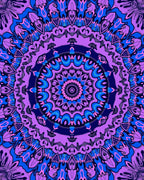 Vibrant Royal Blue Pink Mandala Rug