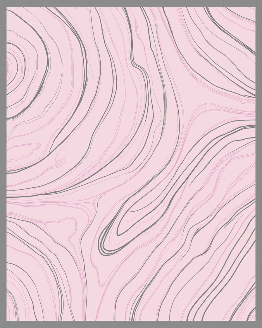 Pastel Swirl Line Art Design Rug