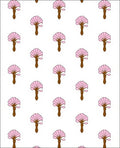 Pink Fan Flower Patterned Textile Rug