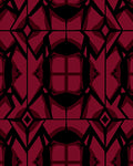 Bold Geometric Red Black Pattern Rug