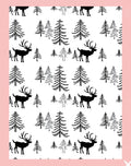 Woodland Elk Pine Tree Pattern Rug