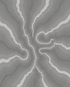 Abstract Swirling Contour Pattern Rug