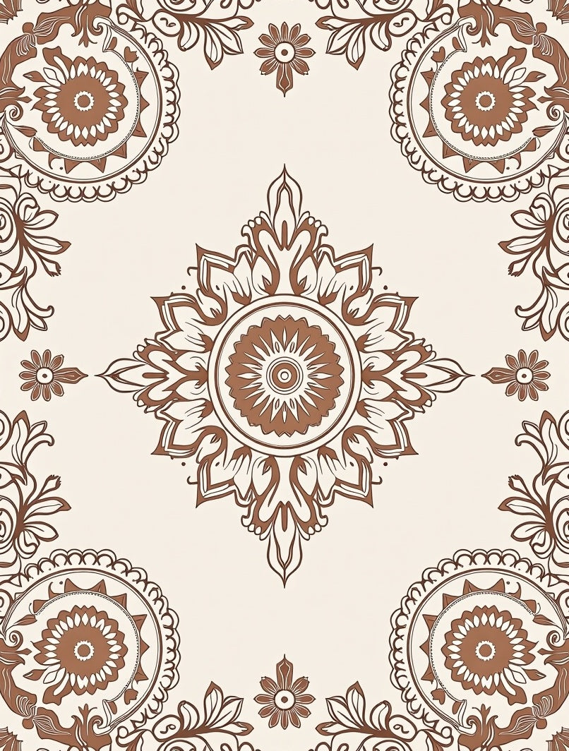 Elegant Floral Mandala Pattern Rug