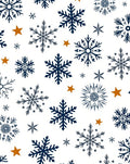 Navy Blue Snowflakes Golden Stars Rug