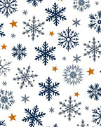 Navy Blue Snowflakes Golden Stars Rug