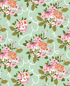 Pastel Floral Pattern with Scalloped Accents Rug