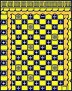 Bold Yellow Checkerboard Pattern Rug