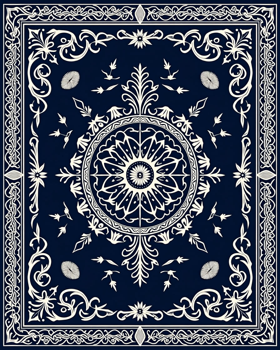 Ornate Circular Paisley Medallion Rug