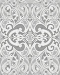 Elegant Grey Swirls Floral Pattern Rug