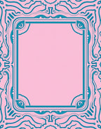 Groovy Abstract Teal Pink Swirl Design Rug