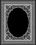 Ornate Oval Scroll Border Design Rug