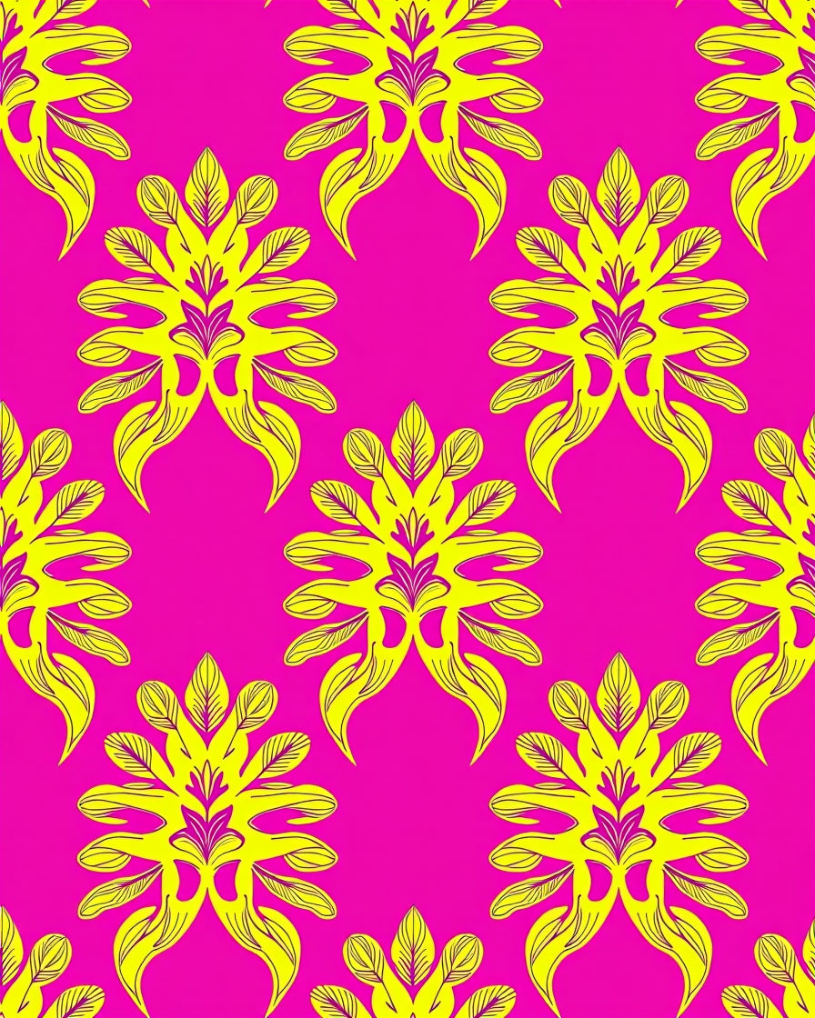 Bright Yellow Floral Pattern Design Rug