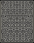 Intricate Black White Geometric Lattice Pattern Rug
